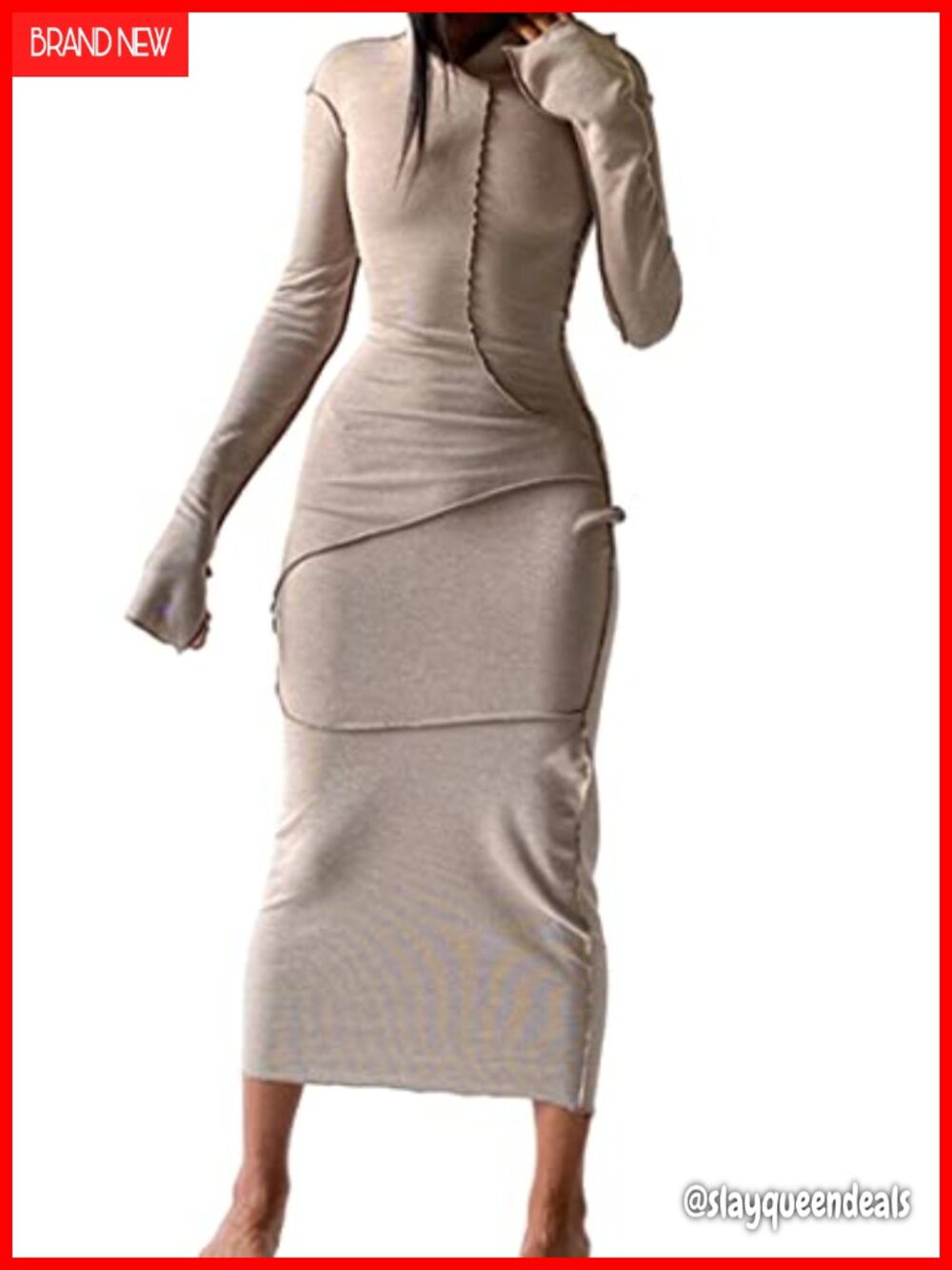 Women's Long Sleeve Hoodie Bodycon Maxi Sweatshirt Dress